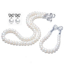 Classic Pearl Jewelry Sets Genuine Natural Freshwater Pearl Jewelry 925 Sterling Silver Earrings Bracelet Necklace For Women