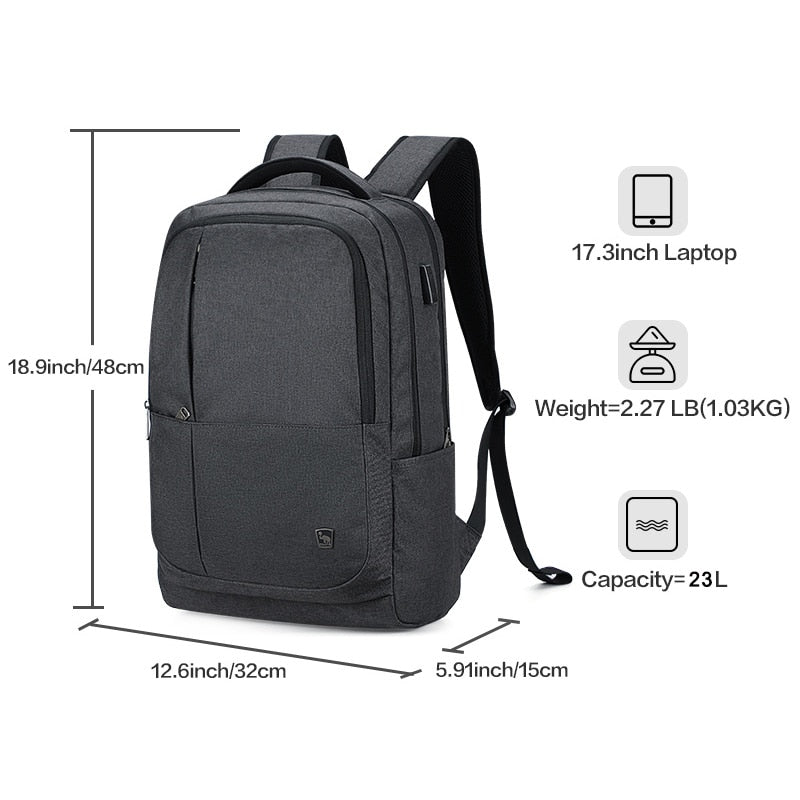 OIWAS 17 Inch Laptop Backpack With USB Charging Men&