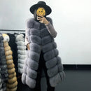 Faux Fur Coat Winter Women 2022 Fashion Casual Warm Slim Sleeveless Long Faux Fox Fur Vest Winter Pockets Jacket Women 5XL