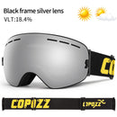 Marca COPOZZ, gafas de esquí profesionales, lentes de doble capa, antiniebla, UV400, grandes gafas de esquí, esquí, Snowboard, hombres, mujeres, gafas de nieve