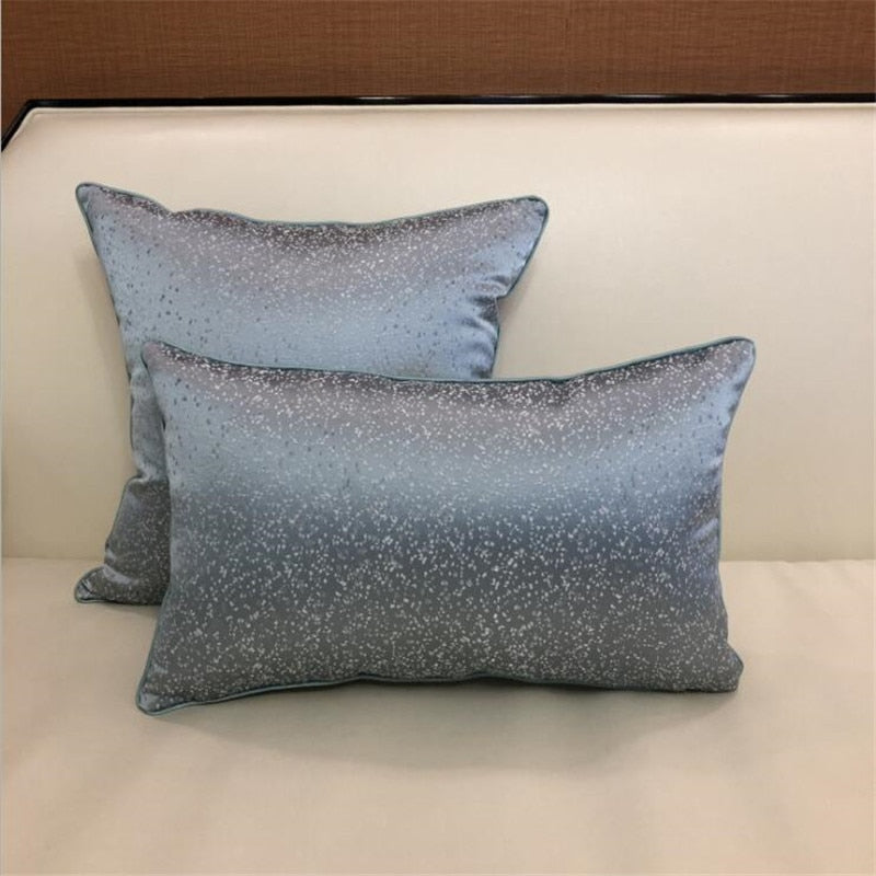 Fundas de cojín de sofá de lujo ligeras, fundas de almohada simples modernas de rejilla azul verde, fundas de almohada europeas de alta calidad, decoración de cama para el hogar