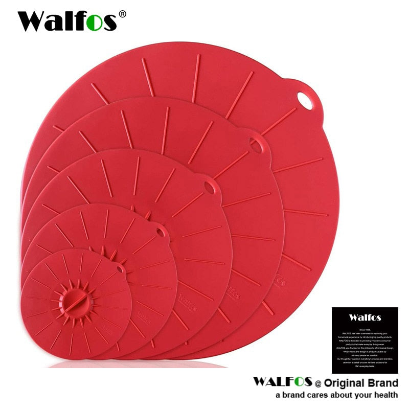 WALFOS Silicone Bowl Cover Food Saver Pot Lid Cover For Pan Flower Shape Spill Stopper Cooking Tool Lid Microwave Cover