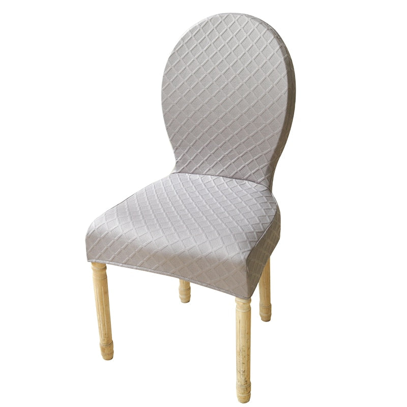 Round Backed Chair Covers Dining Room Elastic Seat Cover Kitchen Protector Case Chair Cover Stretch Hotel Banquet Stool Cover