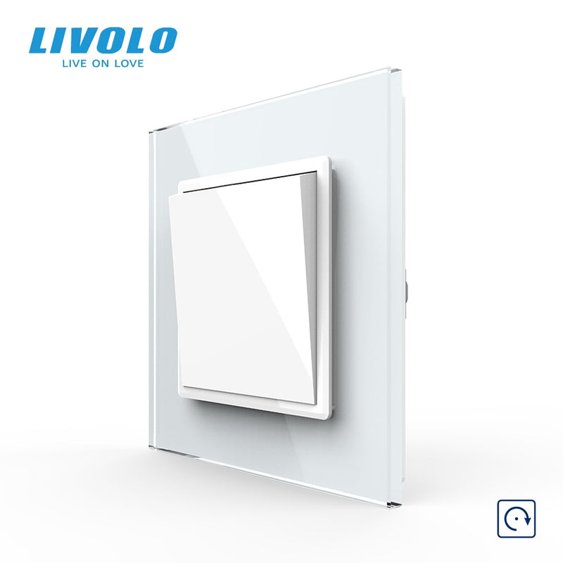 Livolo Manufacturer EU standard Luxury 4 colors crystal glass panel,1way Push Reset switch,restore switches,no logo