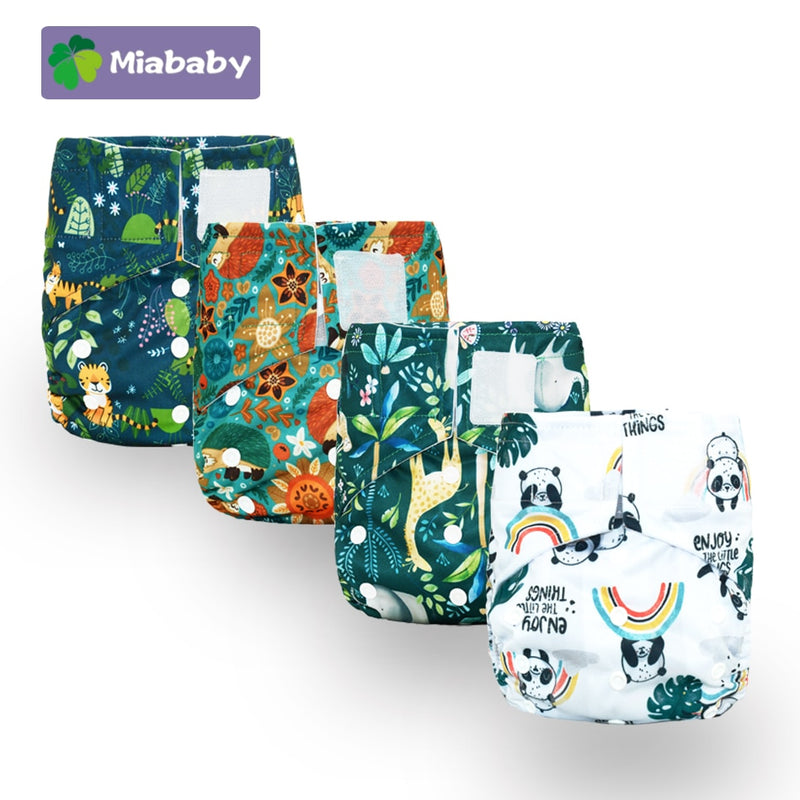 Miababy Hook&Loop OS Pocket Cloth Diaper,with one pockets,waterproof and breathable,for 3-15 kg baby