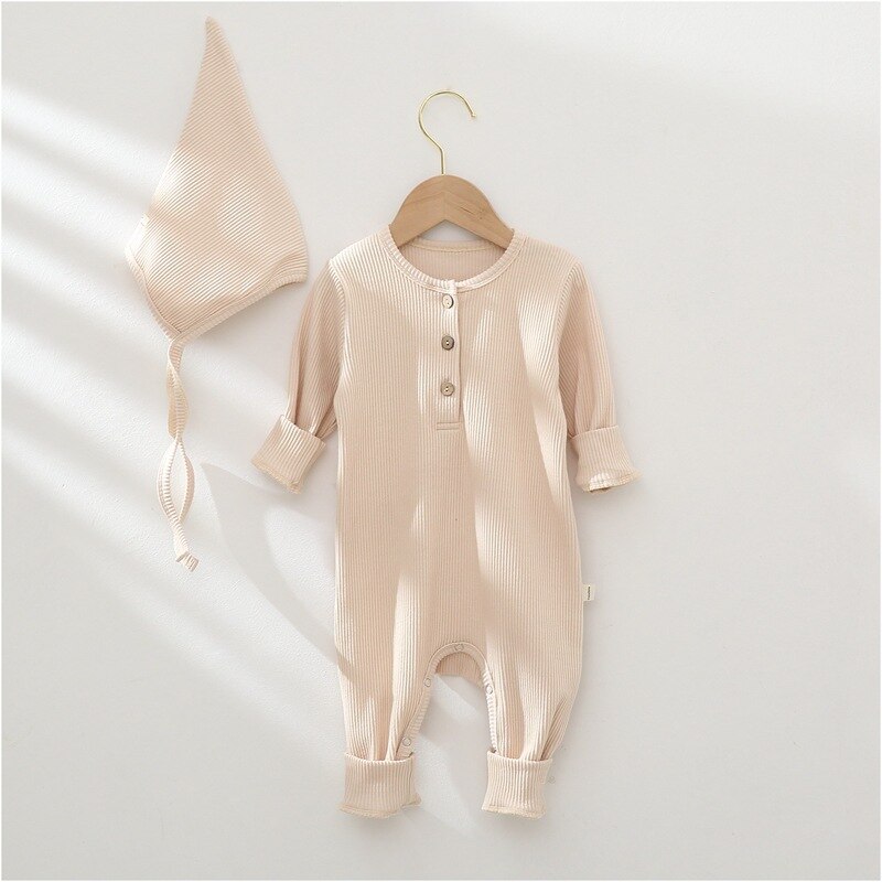 2022 Newborn Rompers Spring cotton Baby boy girl Clothes Summer baby Long Sleeve Hooded Jumpsuit Kids Outwear for 0-24M