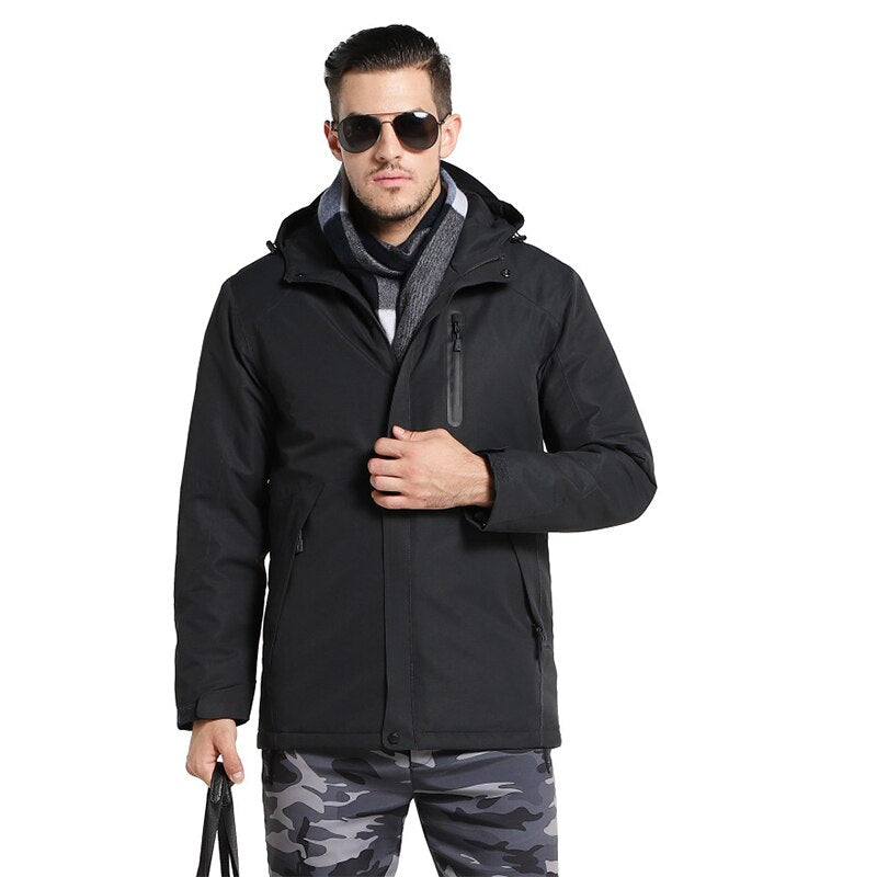 Smart Heated Jacket Waterproof Men 3 Areas Heated Vest For Women Winter Outdoor Sports Coat Warm Heating Coat Motorcycle Jacket
