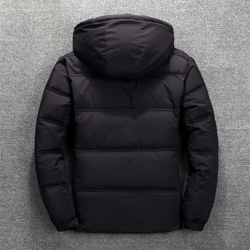 FGKKS Quality Brand Men Down Jacket Slim Thick Warm Solid Color Hooded Coats Fashion Casual Down Jackets Male