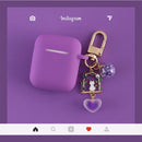 Cute Korean Pearl Silicone Case for Apple Airpods 1 2 Case Accessories Wireless Earphone Protective Cover Cherry Dog Key Ring