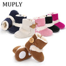 Cute Autumn Winter Infants Shoes Baby Girl Boy Bow Knot Baby Boots Casual Sneakers Non-slip Soft Soled Walking Shoes