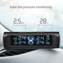 Sistema de control de presión de neumáticos de coche con energía Solar Digital TPMS para coche de 433,92 MHZ con 4 sensores, herramienta de alarma de seguridad automática USB, barra PSI