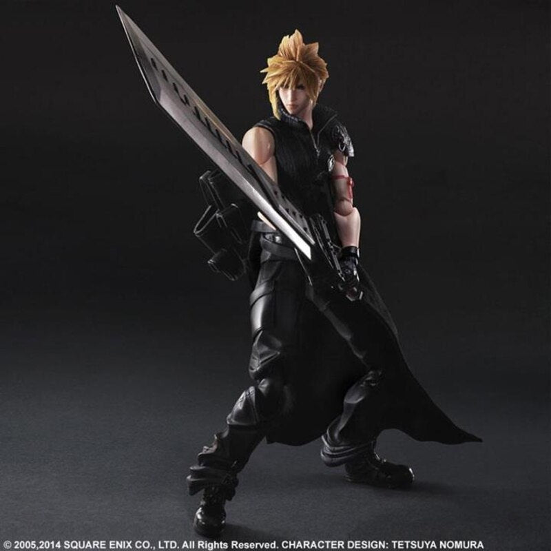 28cm Play Arts Final Fantasy VII Cloud Strife PVC Action Figure Anime Cloud Strife Collection PVC Model Toys Doll