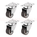 4PCS NAIERDI 1-2inch Furniture Caster Soft Rubber Universal Wheel Swivel Caster Roller Wheel For Platform Trolley Accessory