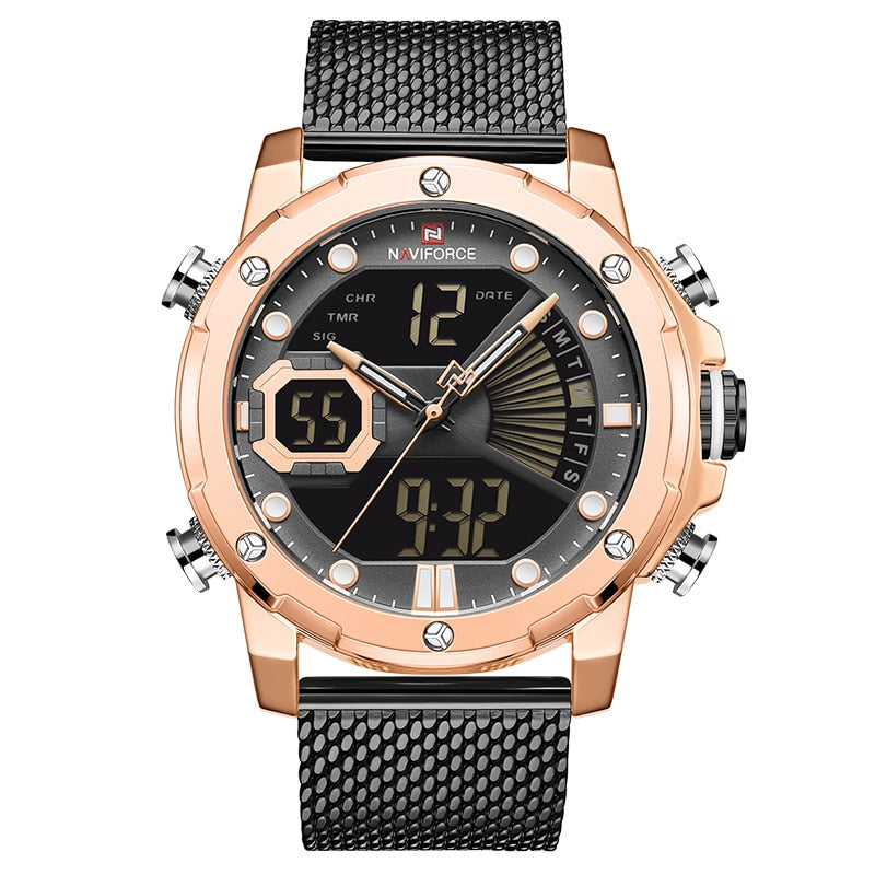 Neue Uhren NAVIFORCE Top-Marke Luxus Gold Quarz Herrenuhr Wasserdicht Big Sport Armbanduhr Edelstahl Datum Reloj Hombre