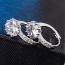 YANHUI Fashion Round 2.0ct Lab Diamond Zircon Drop Earrings For Women Wholesale Jewelry S925 Silver Color Earrings EH75