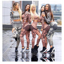 Camo Yoga Set Women Seamless Fitness Camouflage Gym Set High Waist Gym for Women Leggings Breathable Long-sleeved Yoga Suit