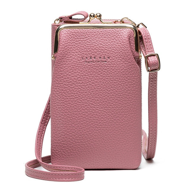 Buylor Women's Phone Crossbody Bags Girls PU Leather Large Capacity Portable Shoulder Bag Brand Ladies Purse Fashion Handbag