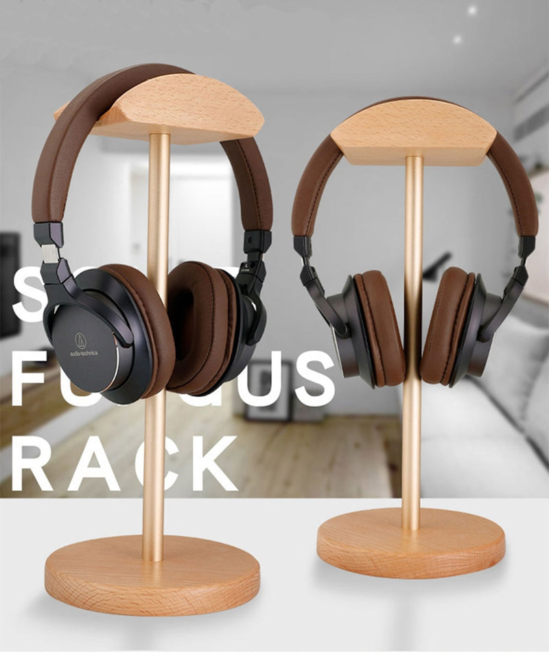 Universal Wood Headphone Stand Creative Display for bracket for Headset Simple Holder Rack Hang Non-slip Space Saving