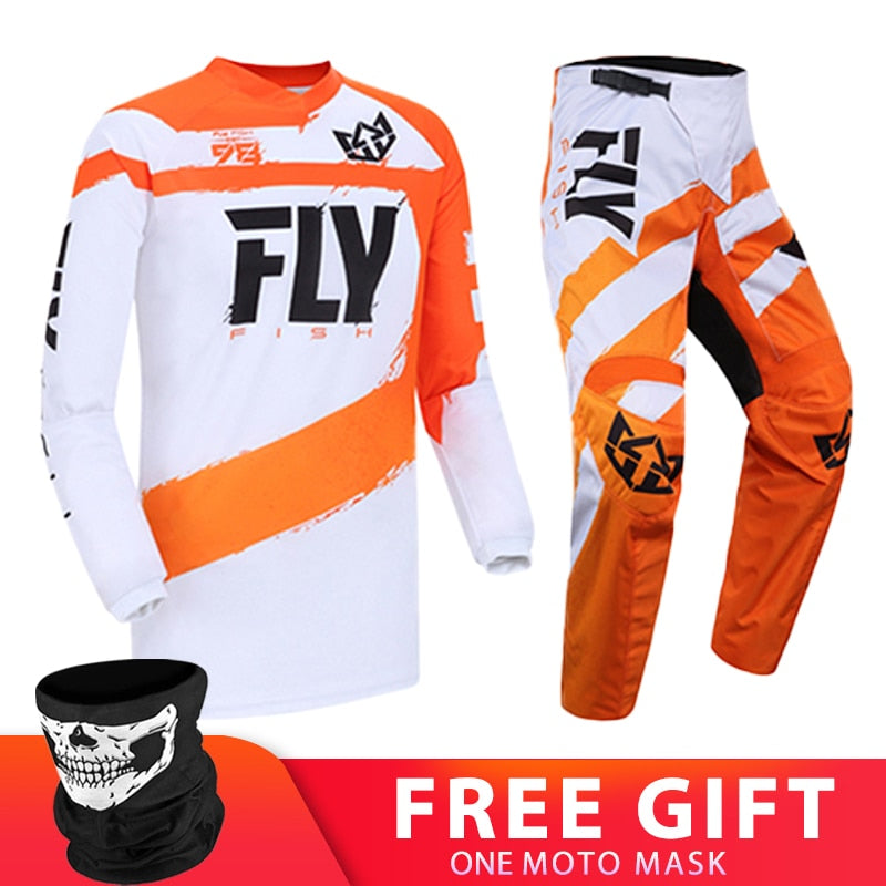 FLY FISH Motocross Jersey pantalones traje hombres MX Gear Set Combos Moto equipo Enduro Motocross todoterreno Dirt Bike ropa