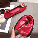 FamtiYaa Slip on Schuhe für Damen Ballerinas Flache Bootsschuhe Frau Weiblich Flacher Schuh Sticken Rot 2020 Frühling Sommer Mode