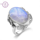 Natural Moonstone rings For Men Women&