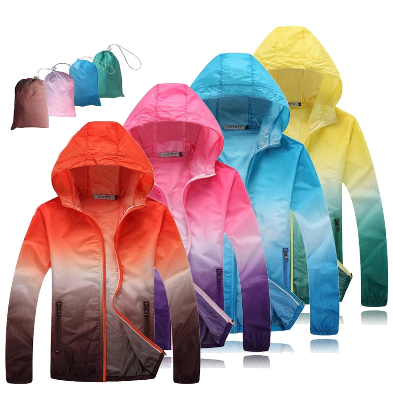 Hombres Mujeres Niños Adolescentes Verano Ultra-Delgado Ultraligero Camping Chaqueta Anti-UV Secado rápido Piel Abrigo Deportes Cazadora Logotipo personalizado