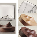 5oz Mountain Wine Glass mug with Wooden chinese tea mug Bottom Whiskey Glasses Japanese Household Tea Cup wood mug gift