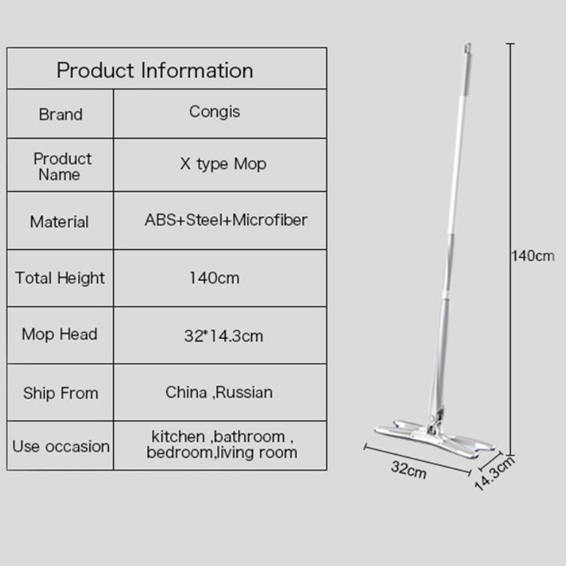 X-type Microfiber Floor Mop Self Wringing Microfiber Mops Cleaning Professional Manual Extrusion Household Cleaning Tools