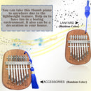 Gecko Kalimba Thumb Piano 8 keys solid Mahogany Body Musical Instrument With Learning Book Tune Hammer