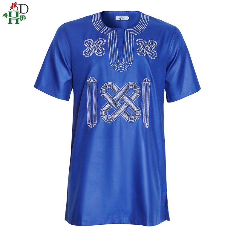 H &amp; D Sudáfrica pareja ropa vestidos africanos para hombres y mujeres Dashiki bordado ropa manga corta camiseta Ankara vestido