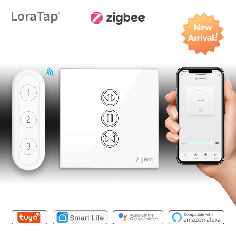 Tuya Smart Life ZigBee 3.0 Vorhangschalter und Fernbedienung für Rollladen Google Home Alexa Voice Control Automation MQTT