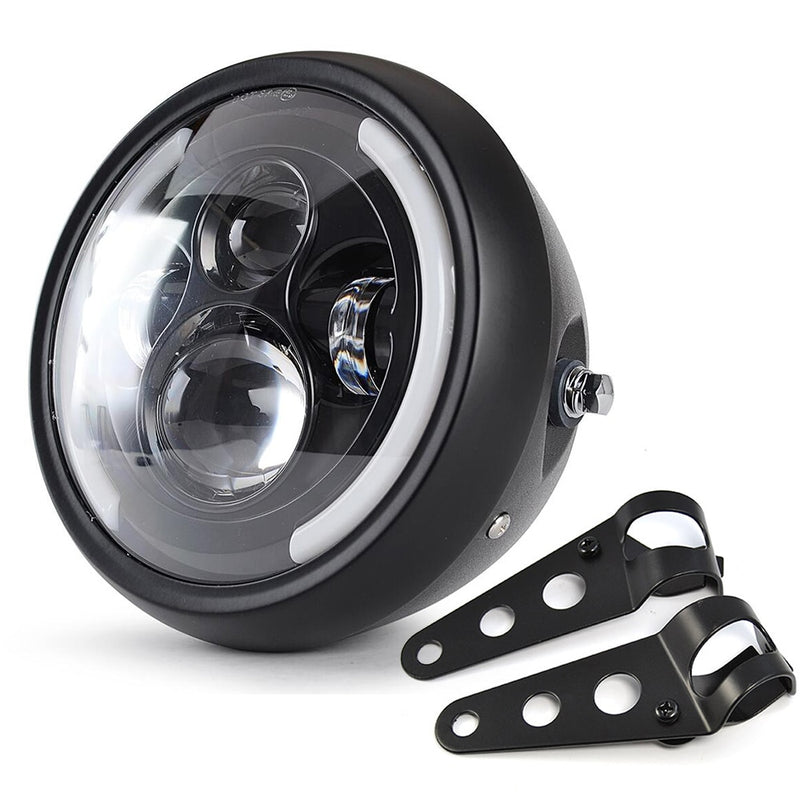 7.5 inch Universal Cafe Racer Round Motorcycle LED Head lamp Headlamp Distance Light Refit 7.5" Motorcycle Headlight Cafe Racer