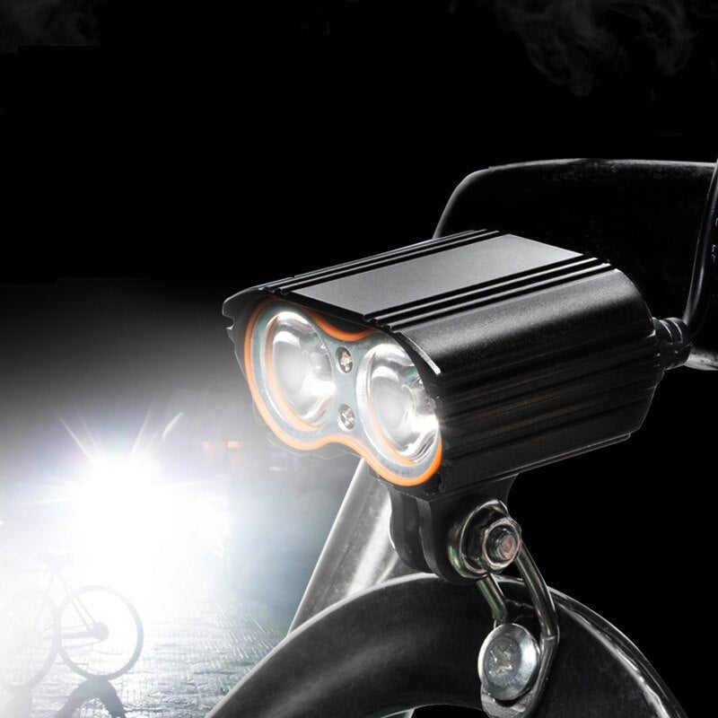 DL24 1600LM Dual T6 LED Bike Light 4 Modos IPX65 Impermeable E-bike Scooter eléctrico Lámpara Faro Ciclismo Antorcha Linterna