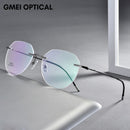 Ultralight Titanium Alloy Rimless Men Glasses Frame Square Eyeglasses Myopia Prescription Frames For Women Optical Eye Glass