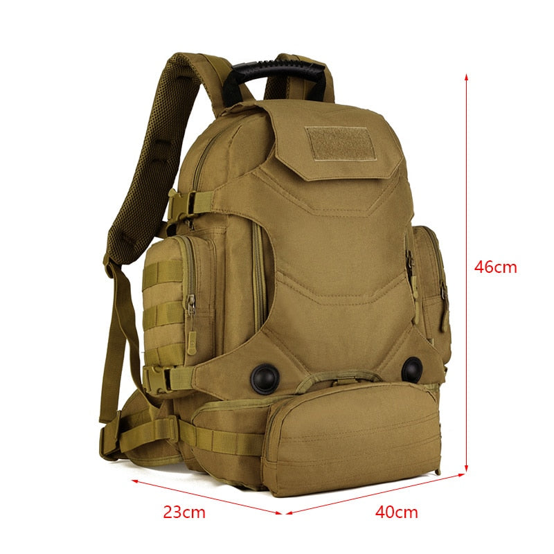 40L Tactical Backpack 2 in 1 Military Waist Pouch Army Rucksack Backpack Molle Outdoor Sport Bag Men Camping Hiking Climbing Bag