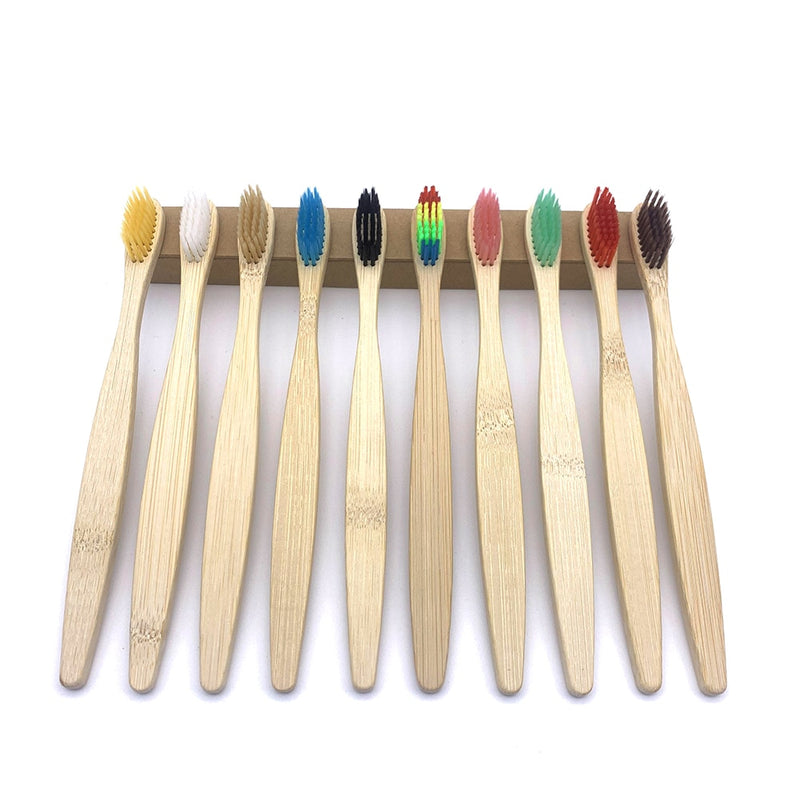 50/40/30-pack Bamboo Toothbrush Adults Soft Bristles Biodegradable Plastic-Free Toothbrushes Low Carbon Eco Bamboo Handle Brush