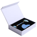 Rodillo de masaje de Jade de ópalo, juego de raspador Gouache, herramienta de Estiramiento Facial de piedra Gouache Natural, masajeador para Facial Gua Sha antiarrugas