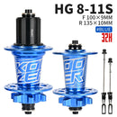 Koozer XM490 Hubs 4 rodamientos MTB Mountain Bike Hub delantero trasero QR o Thru 28/32/36 agujeros disco freno bicicleta Hub 8 9 10 11 12 velocidades