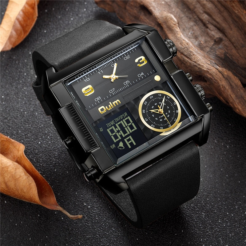 OULM Men Watch Top Luxury Brand Big Dial Sport Watches Mens Chronograph Quartz Wristwatch Date Male Clock Relogio Masculino