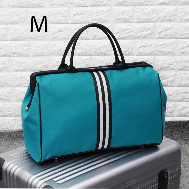 Korean Version Overnight Weekend Traveling Bag Strip Handbag Big Travel Bag Luggage Men&