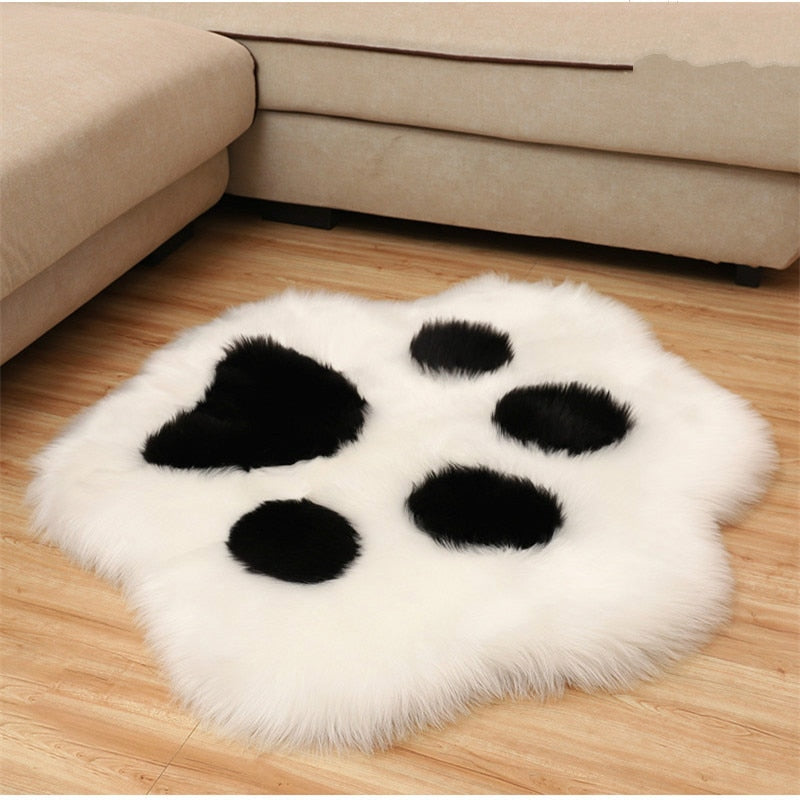 Cute Cat Paw Pattern Soft Plush Carpet Home Sofa Coffee Table Floor Mat Bedroom Bedside Decorative Carpe t Christmas gifts