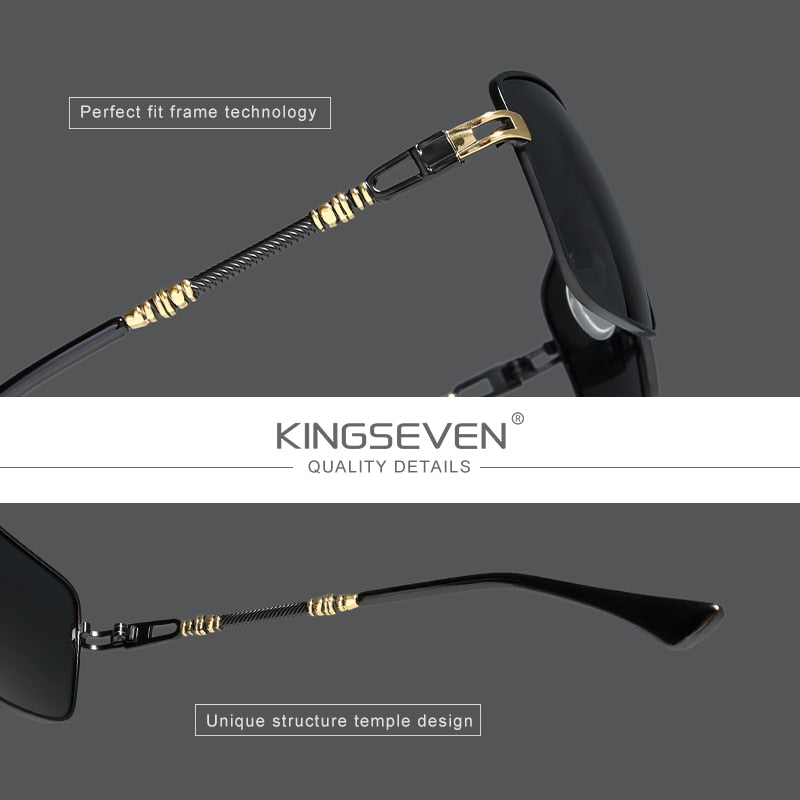 KINGSEVEN 2020 New Men's Glasses Structure Design Temples Sunglasses Brand Polarized Women Stainless steel Material Gafas De Sol