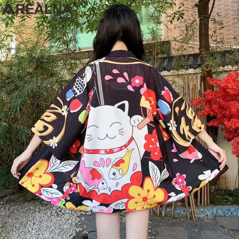 Dragon Anime Kimono Beach Girls Cosplay Dress Shirts New Korean Sunscreen Japanese Kimono Traditional Clothing Hombre Yukata Man