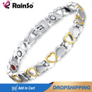 Rainso Fashion Stainless Steel Bracelet For Women With Magnet Energy Bio Health Care Jewerly Bracelet viking Lovers Hand Chain
