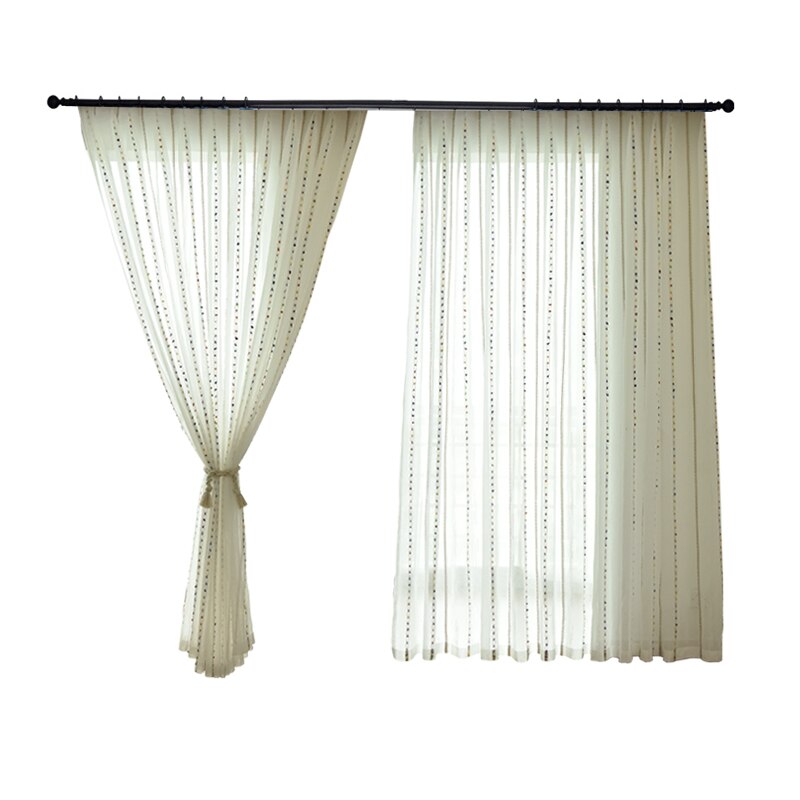 New Natural Embroidered Sheer Curtains for Living Room kids Room Bedroom Elegant Yarn Curtains Embroidery White tulle Curtains
