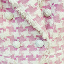 HIGH STREET Newest 2022 Fall Winter Designer Jacket Women's Lion Buttons Tassel Fringed Houndstooth Blends Tweed Blazer
