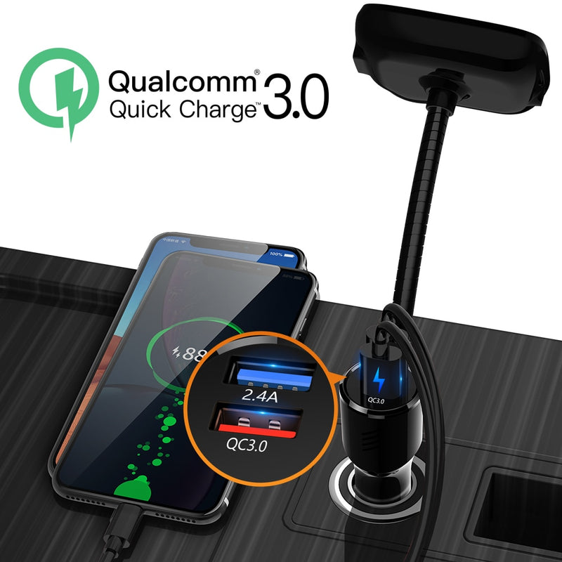 Deelife Bluetooth coche manos libres FM transmisor modulador Aux USB QC 3,0 Mp3 reproductor de música