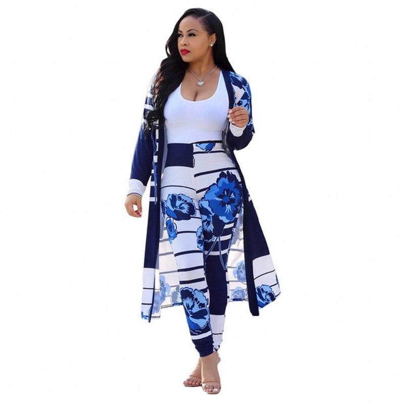 2 Piece Women Set 2020 New African Tie Dye Print Elastic Pants Rock Style Dashiki Famous Suit For Lady coat and leggings 2pcs/se