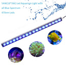 Populargrow 54W/81W/108W Led Aquarium Light with Only 470nm Blue Spectrum Strip Light Beautiful Your Coral Reef Fish Tank Lamp
