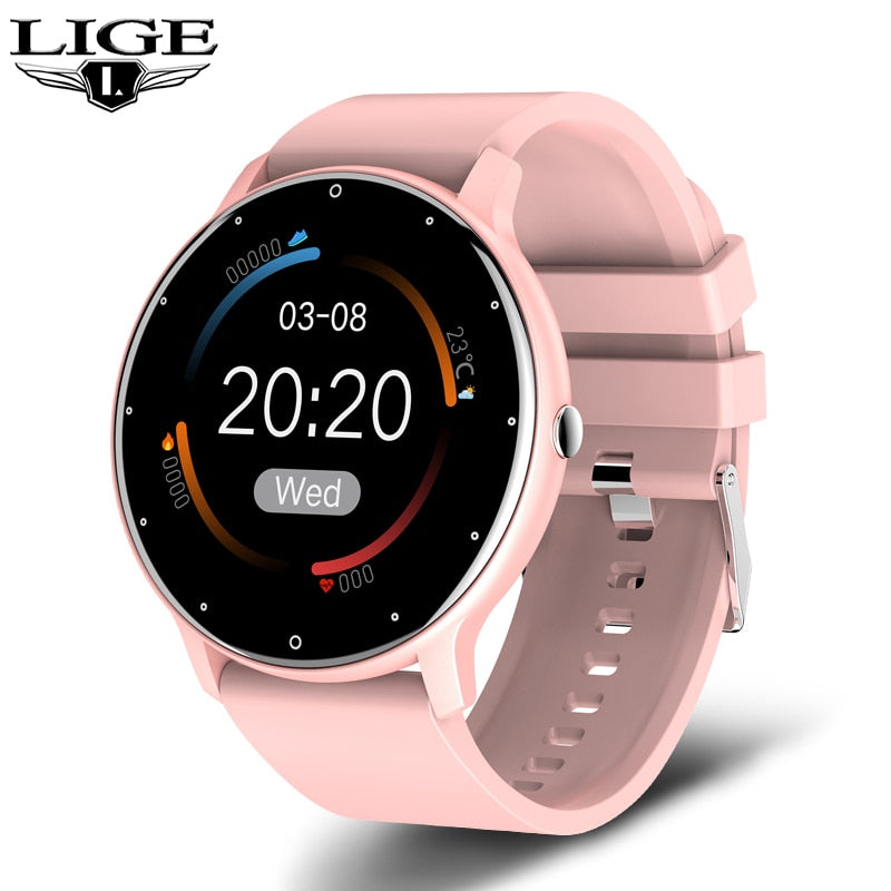 LIGE 2021 nuevo reloj inteligente para mujer, reloj deportivo deportivo con pantalla táctil completa para hombre, reloj inteligente resistente al agua con Bluetooth para Android ios, reloj inteligente para hombre